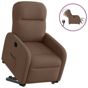 vidaXL Sill&oacute;n el&eacute;ctrico reclinable elevable de tela marr&oacute;n