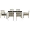 vidaXL Conjunto de Comedor de Jard&iacute;n 7 pcs Gris Claro rat&aacute;n sint&eacute;tico