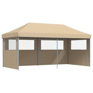 vidaXL Tienda de fiesta plegable Pop-Up con 3 paredes laterales beige