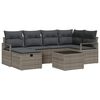 vidaXL Conjunto de sof&aacute; de jard&iacute;n 7 uds. Gris rat&aacute;n sint&eacute;tico