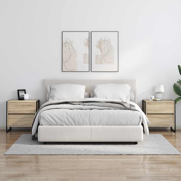 vidaXL Mesa de Noche Sonoma 50 x 39.5 x 50 cm Madera contrachapada