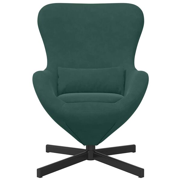 vidaXL Sill&oacute;n huevo Verde oscuro 63 x 73 x 90 cm Terciopelo