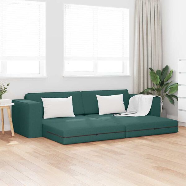 vidaXL Sofá cama Verde oscuro 245 x 78 x 77 cm Terciopelo