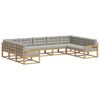 vidaXL Conjunto de sof&aacute;s de exterior 9 pcs Blanco y Gris Claro