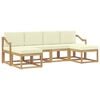 vidaXL Conjunto de sof&aacute;s de exterior 6 uds. 6 plaza Blanco y Crema