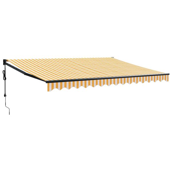 vidaXL Toldo retráctil automático amarillo y blanco 4,5x3 m