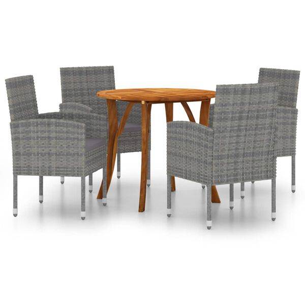 vidaXL Juego de comedor de jard&iacute;n 5 piezas gris antracita