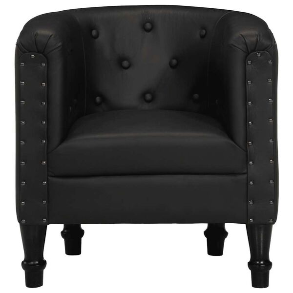vidaXL Sill&oacute;n de cuero aut&eacute;ntico negro