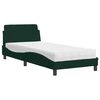 vidaXL Cama con colch&oacute;n Dover terciopelo verde oscuro 80x200 cm