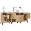 vidaXL Aparadores 3 uds madera contrachapada roble Sonoma 60x35x70 cm