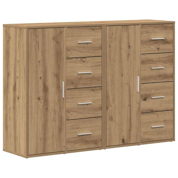 vidaXL Aparador con caj&oacute;n 2 pcs Roble artesanal 60 x 31 x 84 cm