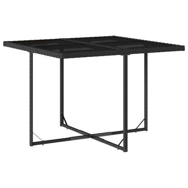 vidaXL Set de comedor de jard&iacute;n 9 pzas y cojines rat&aacute;n sint&eacute;tico negro