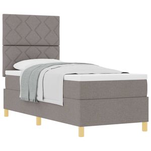 vidaXL Cama tipo Box Spring con colch&oacute;n Taup&eacute; 80 x 200 cm tela