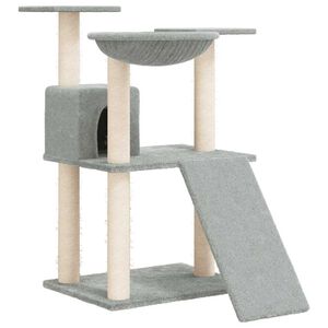 vidaXL Rascador para gatos con postes de sisal gris claro 83 cm
