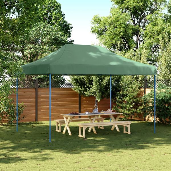 vidaXL Tienda de fiesta plegable Pop-Up verde 410x279x315 cm