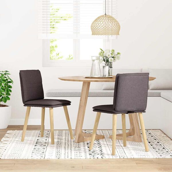 vidaXL Sillas de comedor 2 unidades tela marrón oscuro
