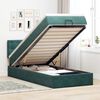 vidaXL Cama otomana con colch&oacute;n y LED terciopelo verde oscuro 90x200cm