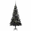 vidaXL &Aacute;rbol de Navidad preiluminado con luces y bolas negro 120 cm