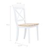 vidaXL Juego de comedor 5 piezas madera maciza de caucho blanco marrón