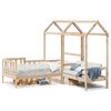 vidaXL Set de sof&aacute; cama con banco y techo madera maciza pino 90x200 cm