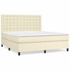 vidaXL Cama box spring con colch&oacute;n cuero sint&eacute;tico crema 160x200 cm