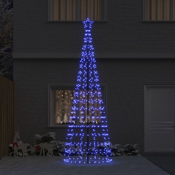 vidaXL Árbol de Navidad LED con estacas de tierra Azul 400 cm Hierro