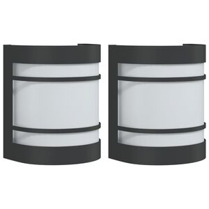 vidaXL Apliques de exterior 2 unidades acero inoxidable negro