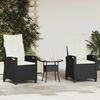 vidaXL Silla de Jard&iacute;n 2 pcs Negro y crema 56 x 60 x 112 cm
