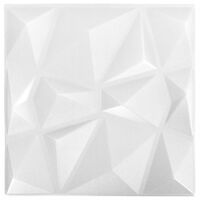 vidaXL Paneles de pared 3D 12 unidades 50x50 cm blanco diamante 3 m²