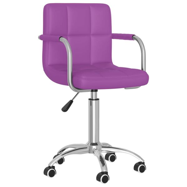 vidaXL Sillas de comedor giratorias 4 unidades cuero sint&eacute;tico morado