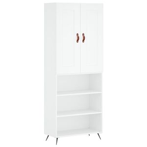 vidaXL Aparador alto madera contrachapada blanco 69,5x34x180 cm