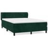 vidaXL Cama box spring con colch&oacute;n terciopelo verde oscuro 140x190 cm