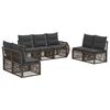 vidaXL Conjunto de sof&aacute;s de jard&iacute;n 7 pcs Gris y Gris Oscuro