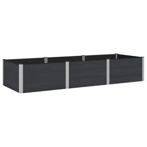 vidaXL Arriate elevado Negro 300 x 100 x 54 cm WPC y Aluminio