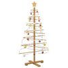 vidaXL Árbol de Navidad de madera con soporte Marrón 125 cm Bambú