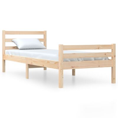 vidaXL Estructura de cama de madera maciza 90x200 cm