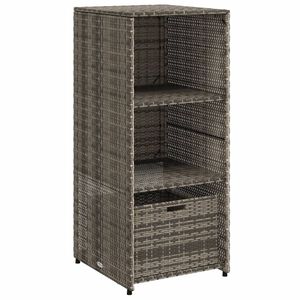 vidaXL Armario de almacenaje de jard&iacute;n rat&aacute;n PE gris 50x55x115 cm