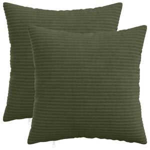 vidaXL Funda de almohada 2 pcs HEERLEN Verde 30 x 30 cm pana