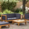 vidaXL Muebles de jard&iacute;n 2 piezas con cojines madera maciza de acacia