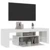 vidaXL Mueble de TV con luces LED blanco brillante 120x35x40 cm
