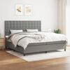 vidaXL Cama box spring con colch&oacute;n tela gris oscuro 200x200 cm