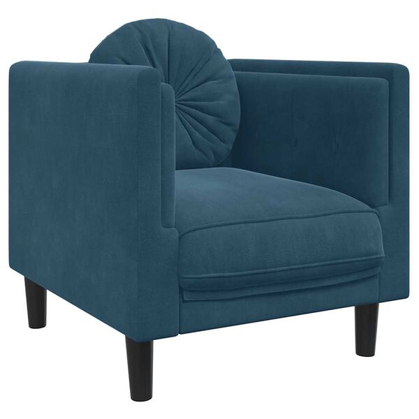 vidaXL Sill&oacute;n con coj&iacute;n terciopelo azul