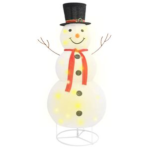 vidaXL Mu&ntilde;eco de nieve de Navidad con luces LED tela lujosa 180 cm