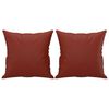 vidaXL Sof&aacute; 2 plazas almohadas y cojines cuero sint&eacute;tico rojo tinto
