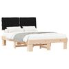 vidaXL Estructura de Cama con Cabecera Tapizada Negro 140 x 190 cm