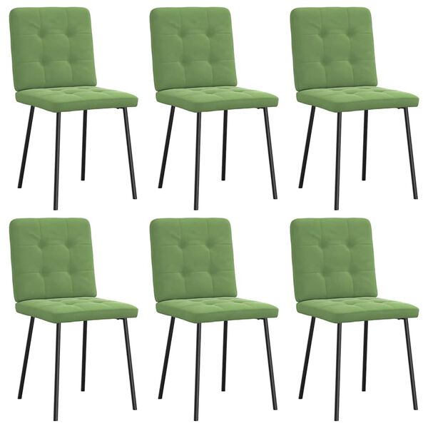 vidaXL Sillas de comedor 6 unidades terciopelo verde claro