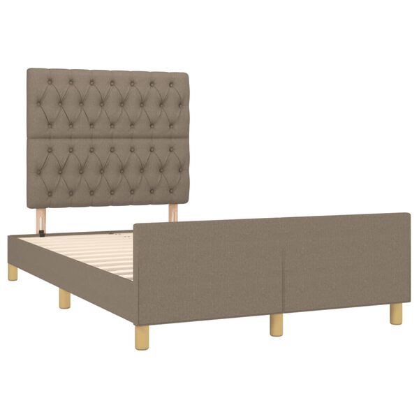 vidaXL Estructura de cama sin colch&oacute;n tela gris taupe 120x190 cm