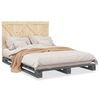 vidaXL Estructura de cama sin colch&oacute;n madera de pino gris 160x200 cm