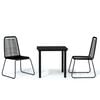 vidaXL Juego de comedor para jard&iacute;n 3 piezas negro