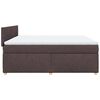 vidaXL Cama box spring con colch&oacute;n tela marr&oacute;n oscuro 180x200 cm